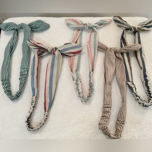 5 pcs Striped Headbands with Bow Knot